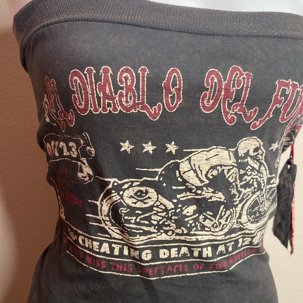 DIY Salvage cheating death deconstructed strapless tube top M - Picture 2 of 9